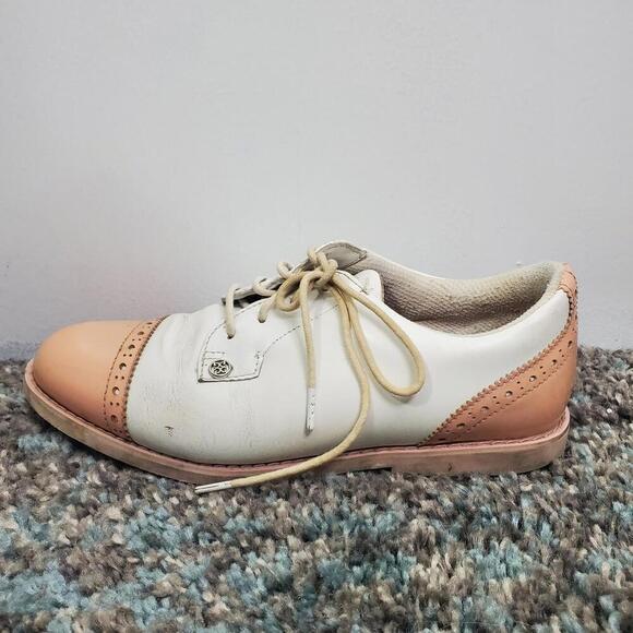 G Fore Golf Shoes Womens Size 8 Gallivanter Cap Toe Snow Blush Spikeless - Picture 3 of 12